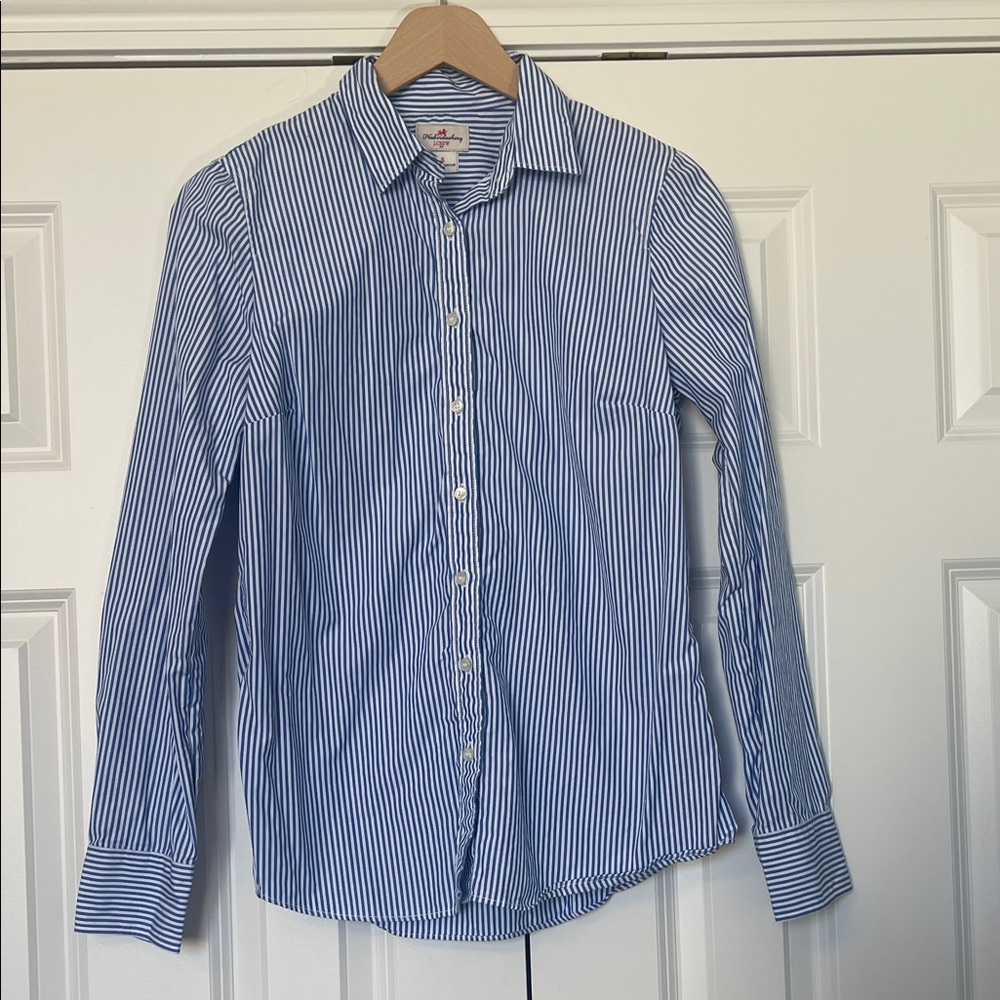 J.Crew Blue Striped Haberdashery Women's Shirt - Picture 2 of 4